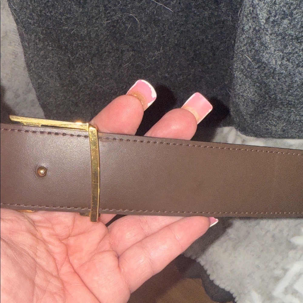 Louis Vuitton Monogram Brown and Gold unisex Belt - Picture 5 of 6